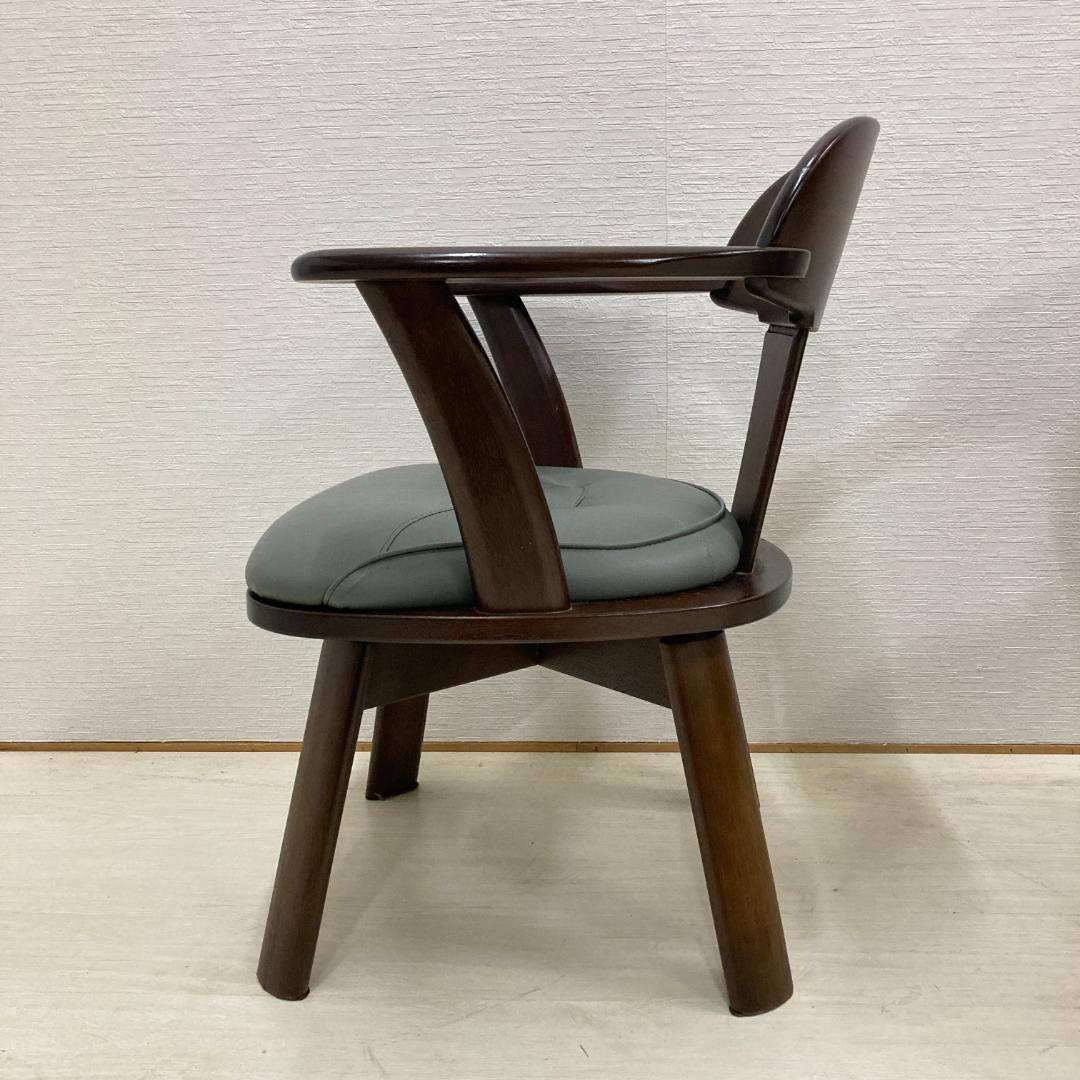 ナガノインテリア　回転式　アームチェア 　ダイニングチェア　椅子　２脚セット