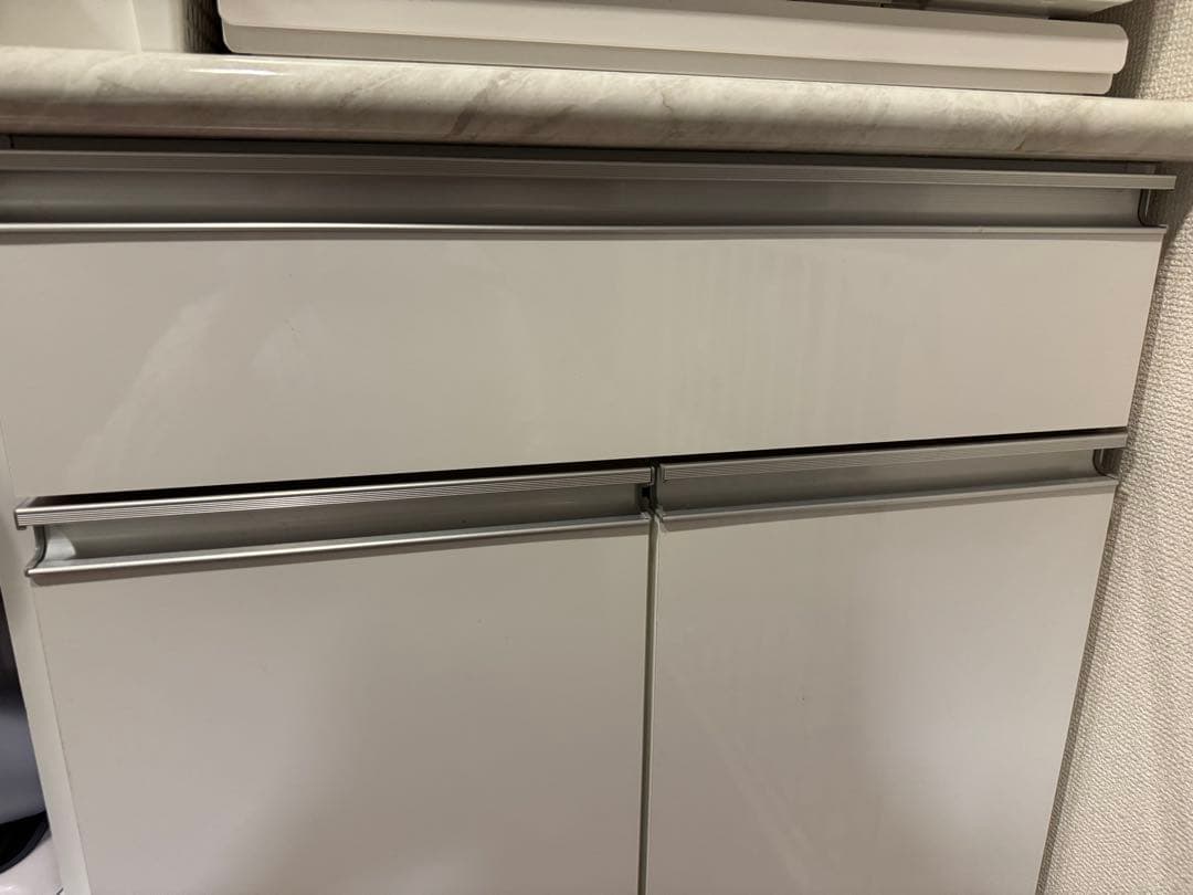 幅119cm 大理石調 キッチンカウンター 日本製 大川家具 食器棚 収納