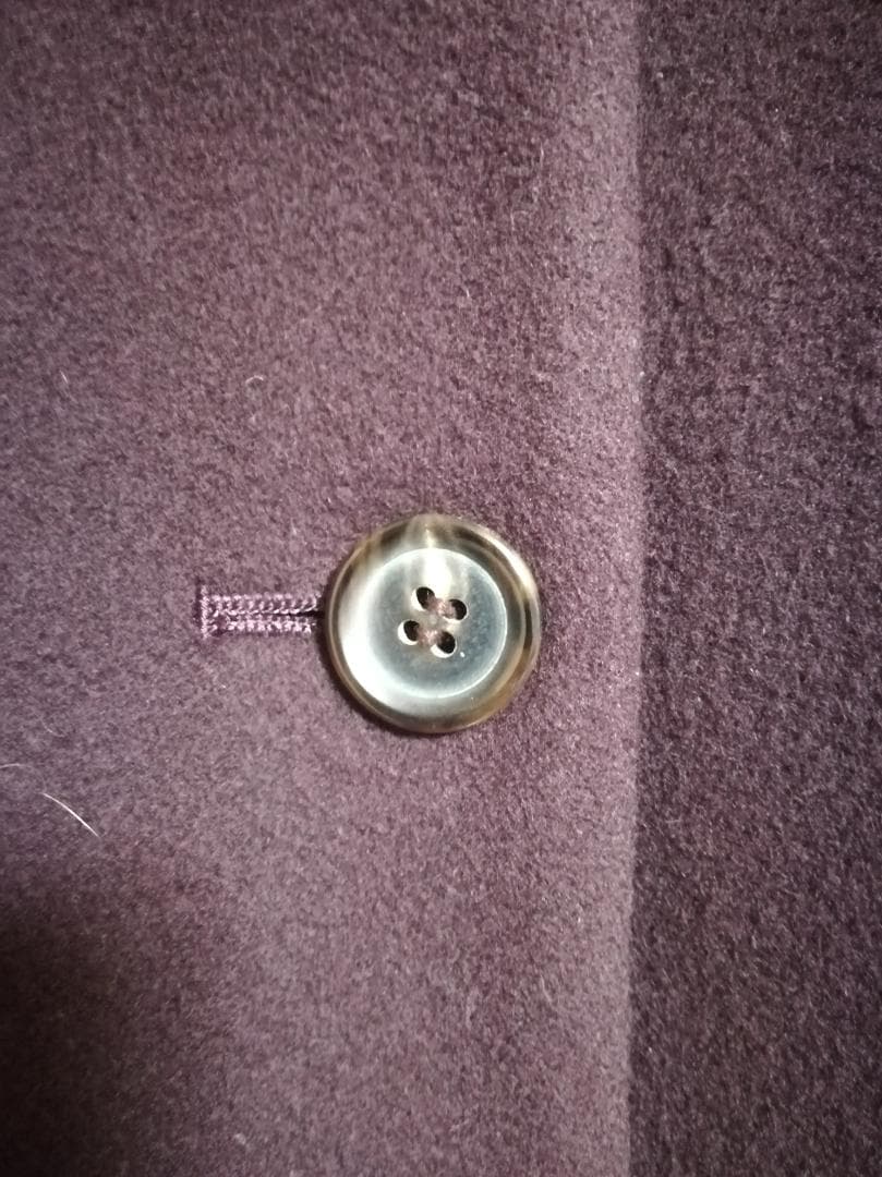 Jane Marple ラムメルトンファーカラーケープコート ウール サイズM