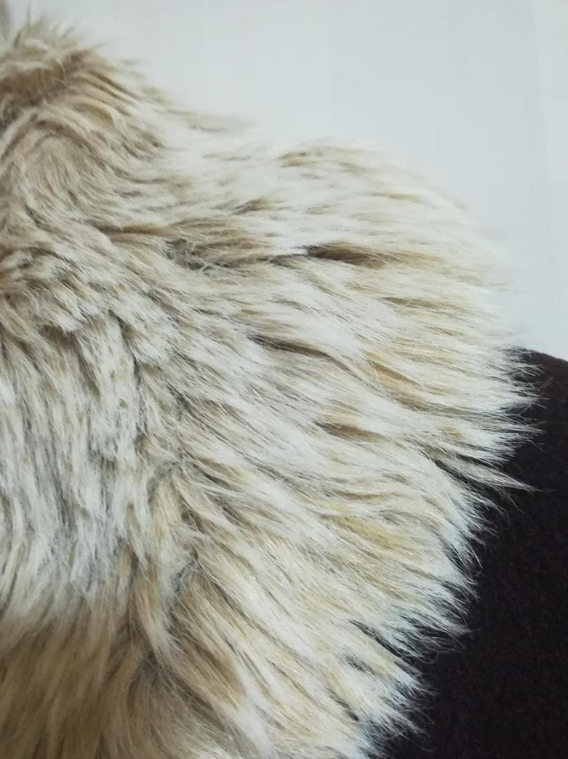 Jane Marple ラムメルトンファーカラーケープコート ウール サイズM