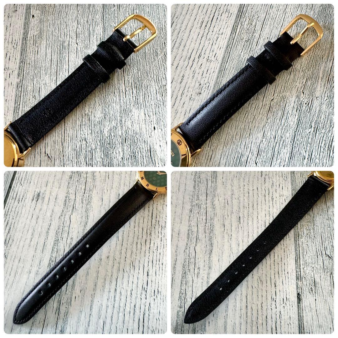 【電池交換済】GUCCI グッチ 3000L 腕時計 GG柄 グリーン