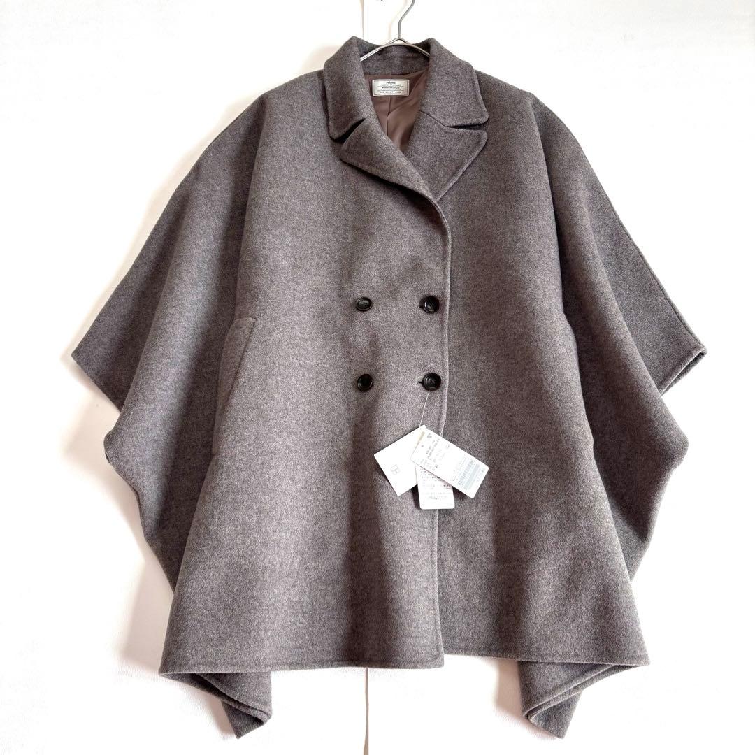 タグ付✨ジャーナルスタンダードレリューム　ピュアラムウールポンチョコート　ダブル