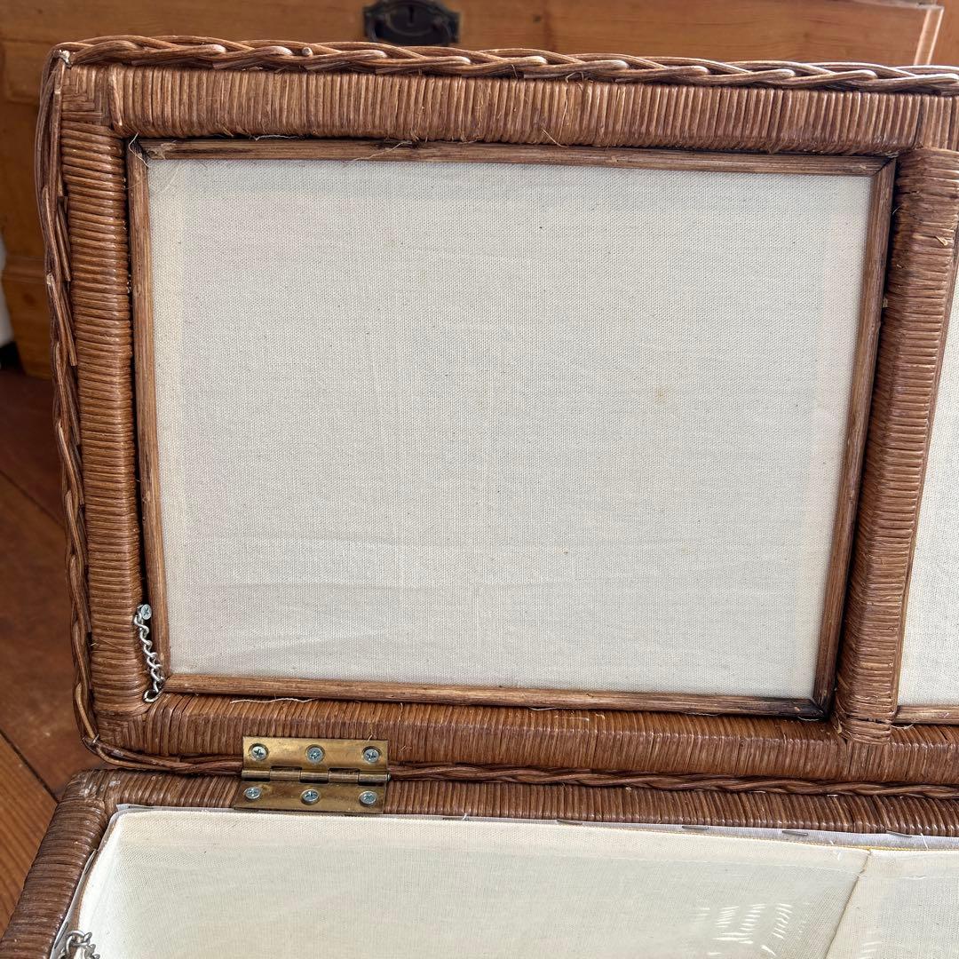 vintage ラタン　大型収納 籐　トランク　蓋付き収納　子供部屋　おもちゃ箱