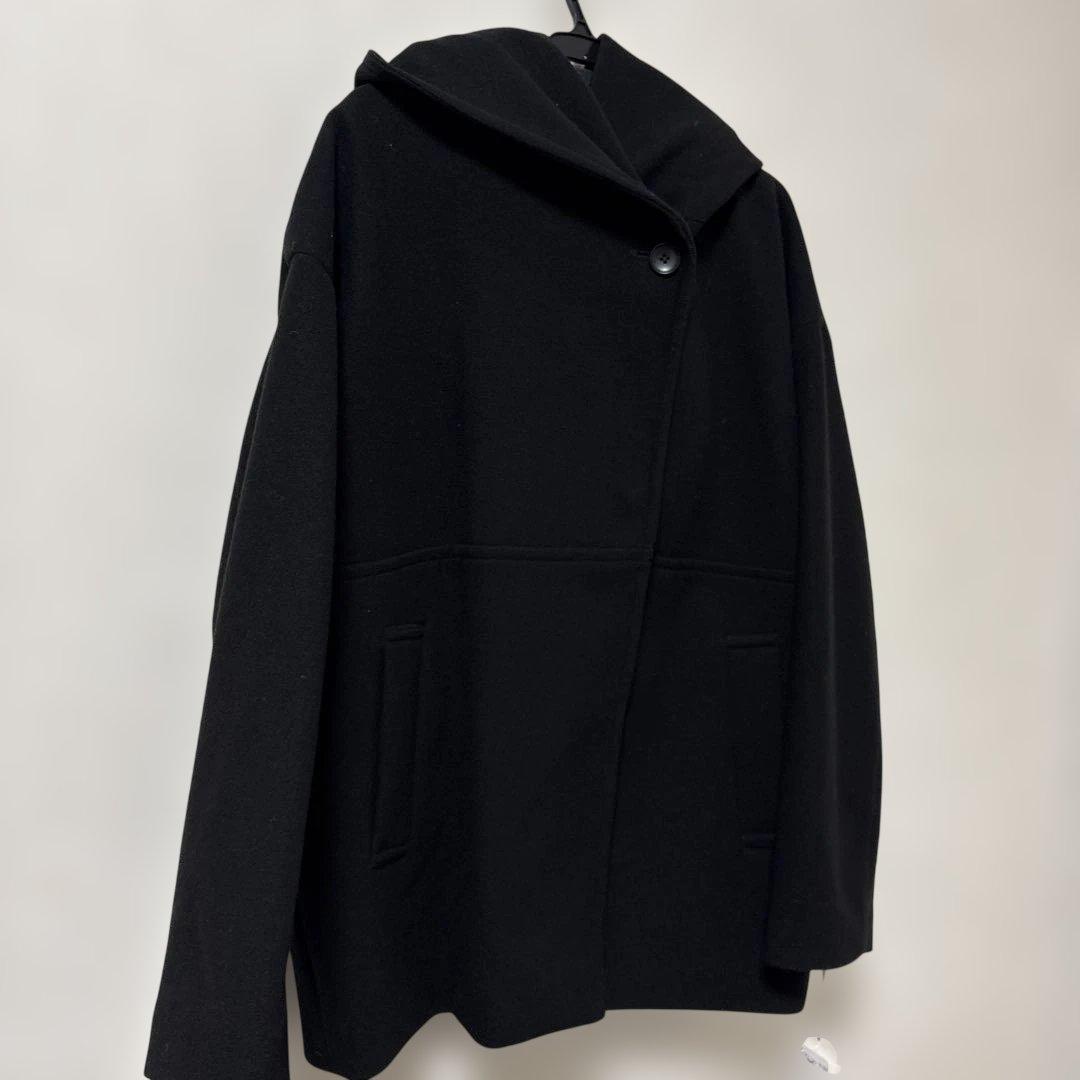 【2/1まで限定値下げ】CLOVE フード付きコート ブラック ヤマダヤ