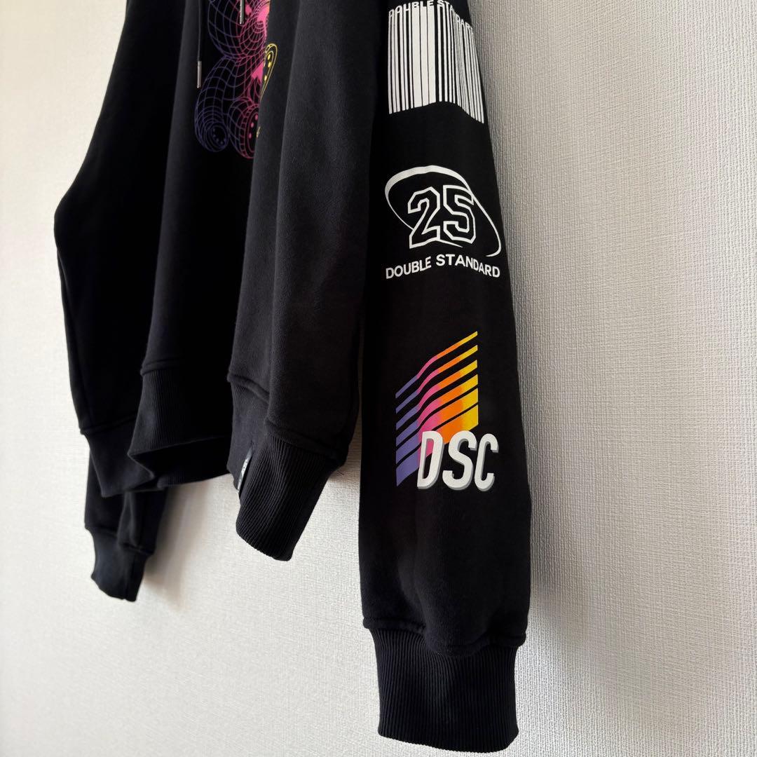 24AW ダブルスタンダードクロージング グラフィック裏毛パーカー ベアー 黒
