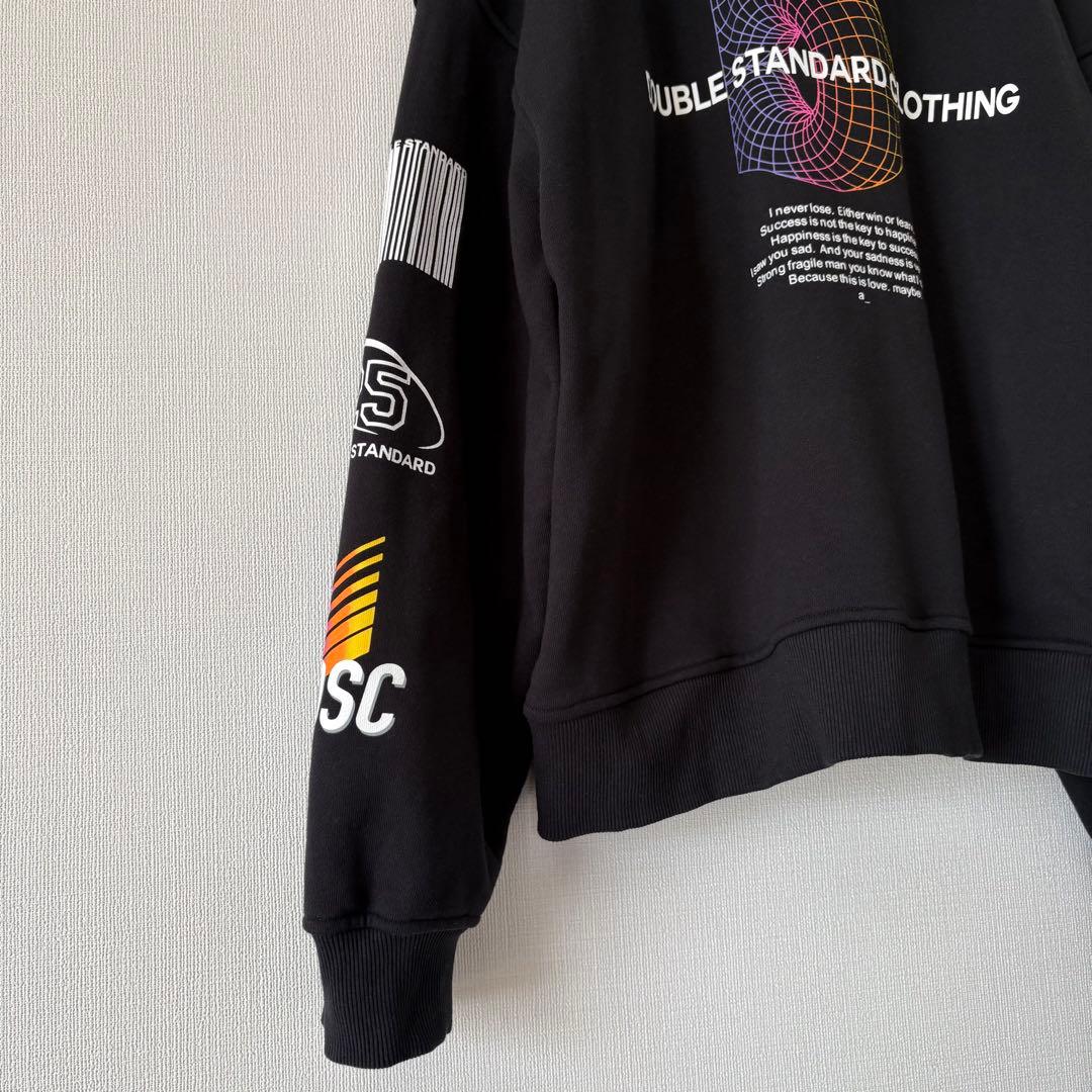 24AW ダブルスタンダードクロージング グラフィック裏毛パーカー ベアー 黒