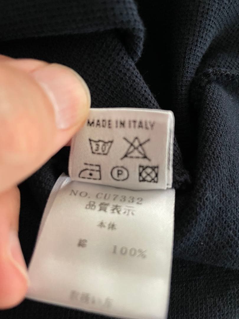 【美品】 クルチアーニ ポロシャツ 鹿の子 48 ネイビー