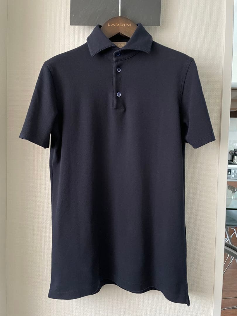 【美品】 クルチアーニ ポロシャツ 鹿の子 48 ネイビー