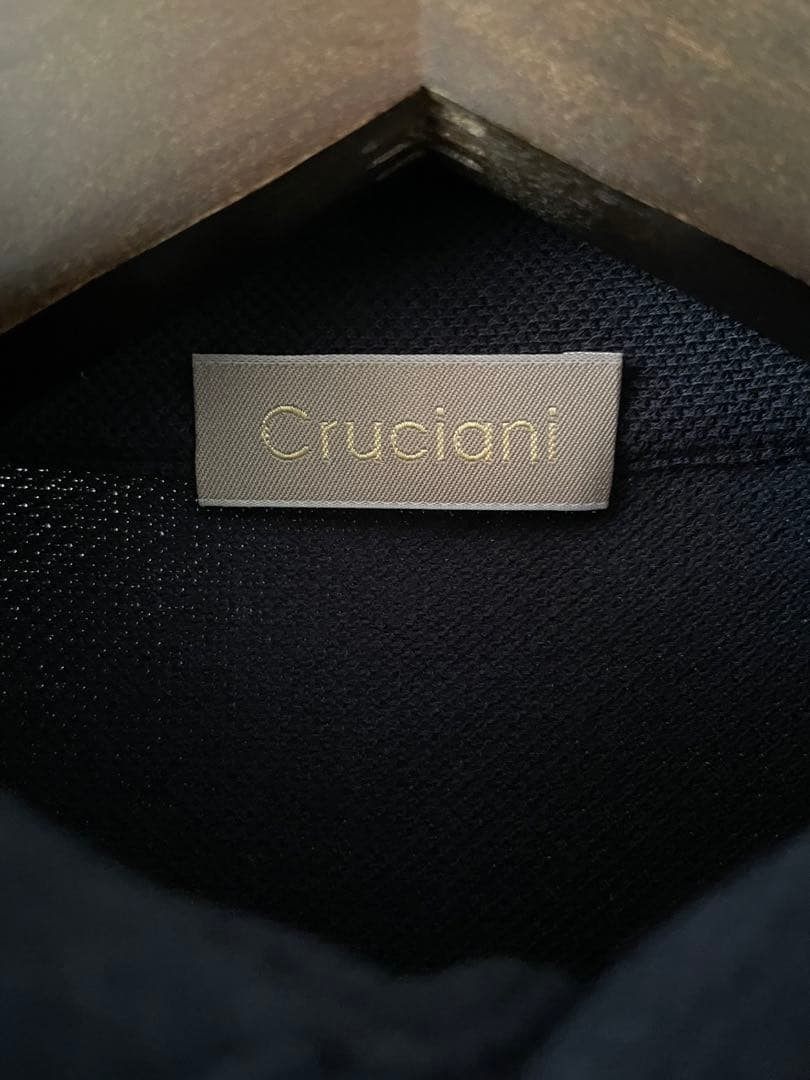 【美品】 クルチアーニ ポロシャツ 鹿の子 48 ネイビー