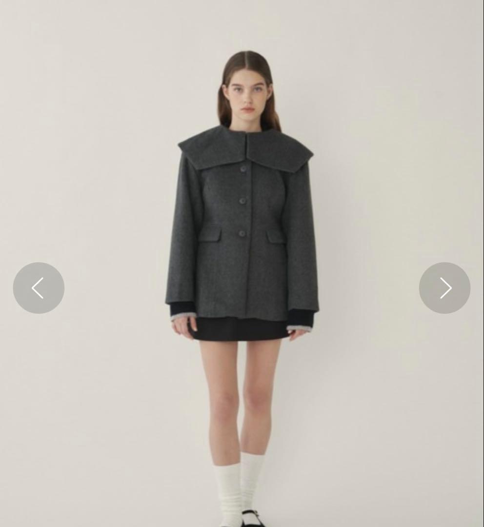 GIUNON giunon ジウノン ビッグカラーコート チャコールグレー