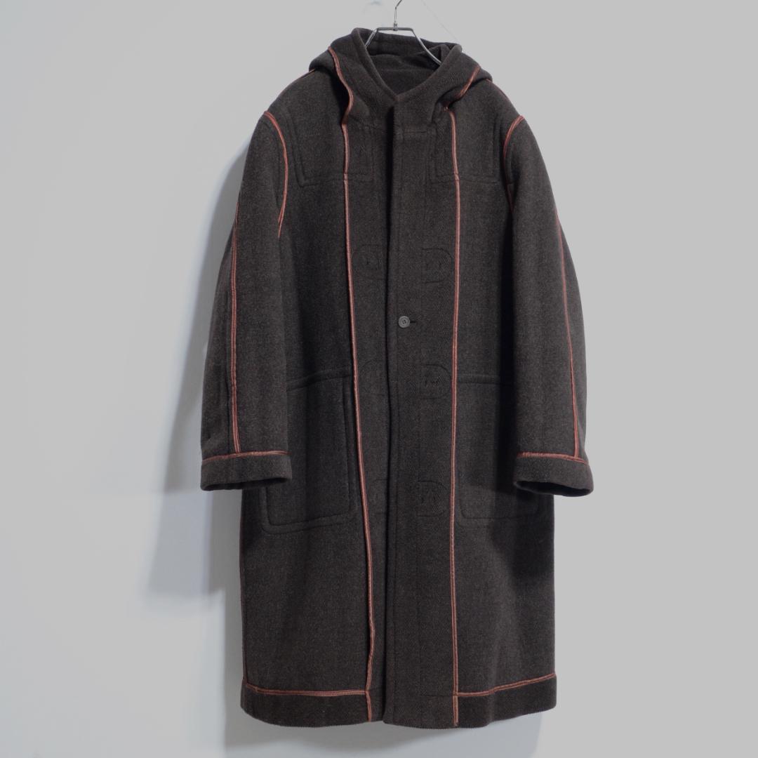 極上品 チベット社 ムーアブルックカットパイル ダッフルコート 杢茶 36