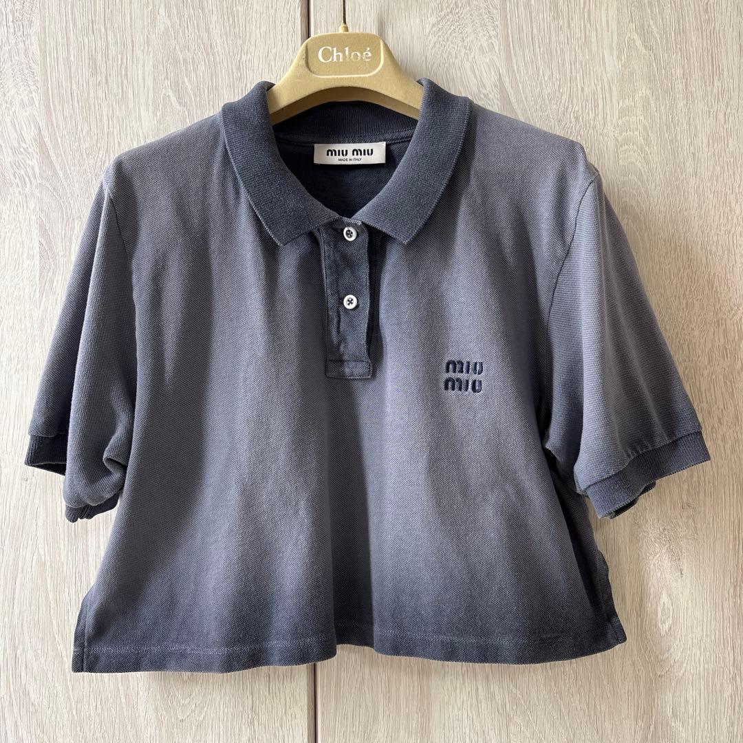 miu miu クロップドポロシャツ