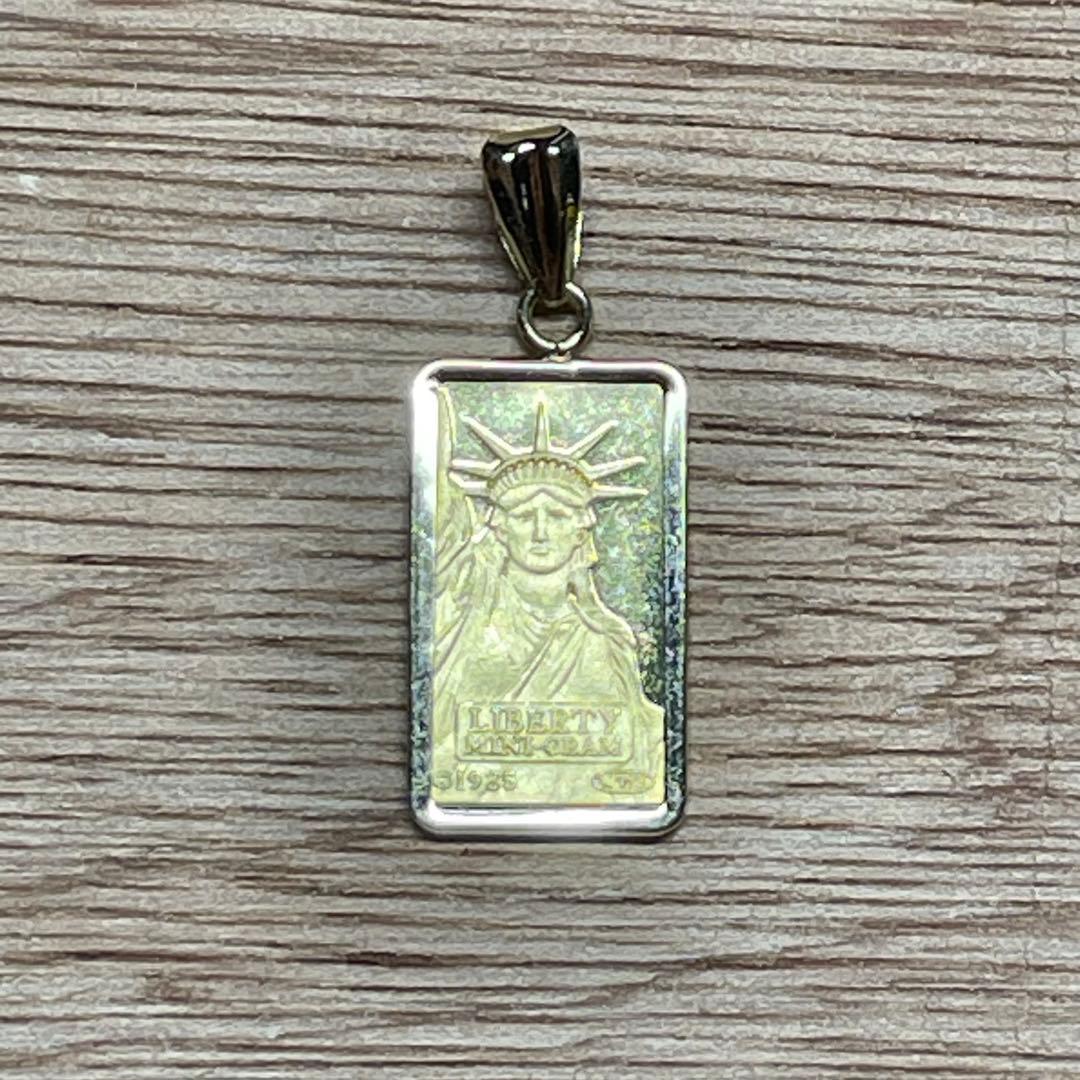 金貨 自由の女神 角型 純金 1.2g ペンダントトップ ゴールド　GOLD