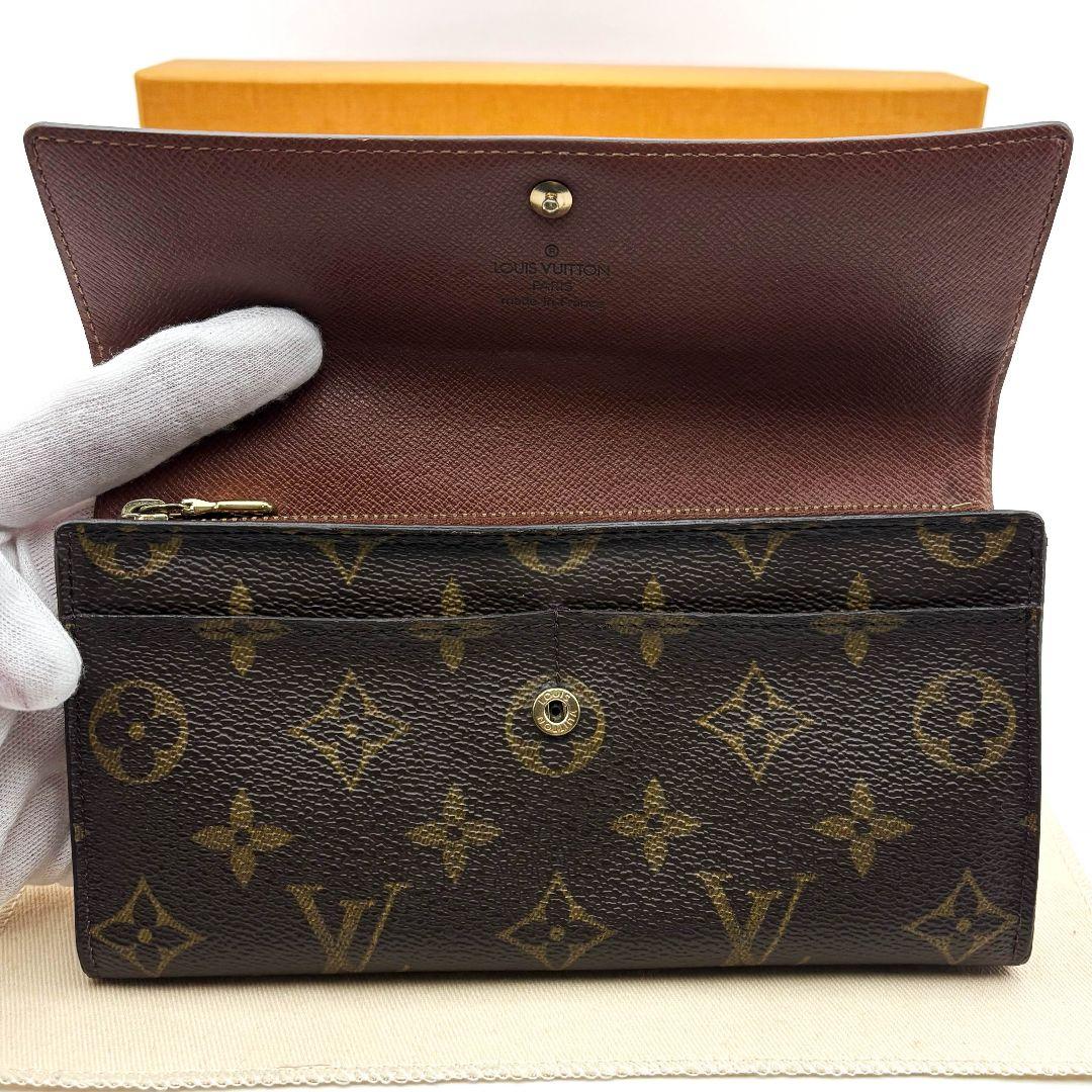 【美品】ルイヴィトン ポルトモネ クレディ モノグラム 長財布 カード入れ サラ