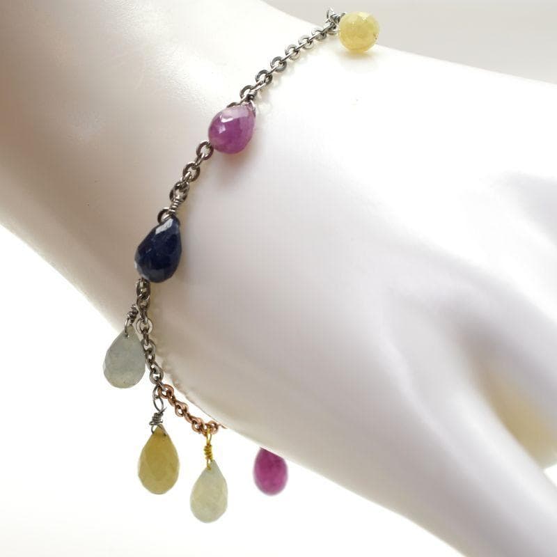 サファイア ドロップ マルチカラー ブレスレット 【M_10】 MAHALO