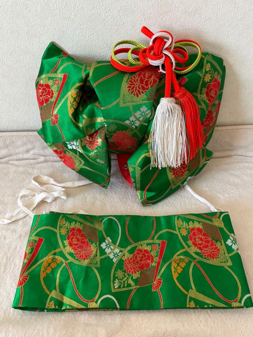 c*u様 美品 ７歳 七五三 お着物セット 作り帯 バッグ 草履 帯揚げ しごき