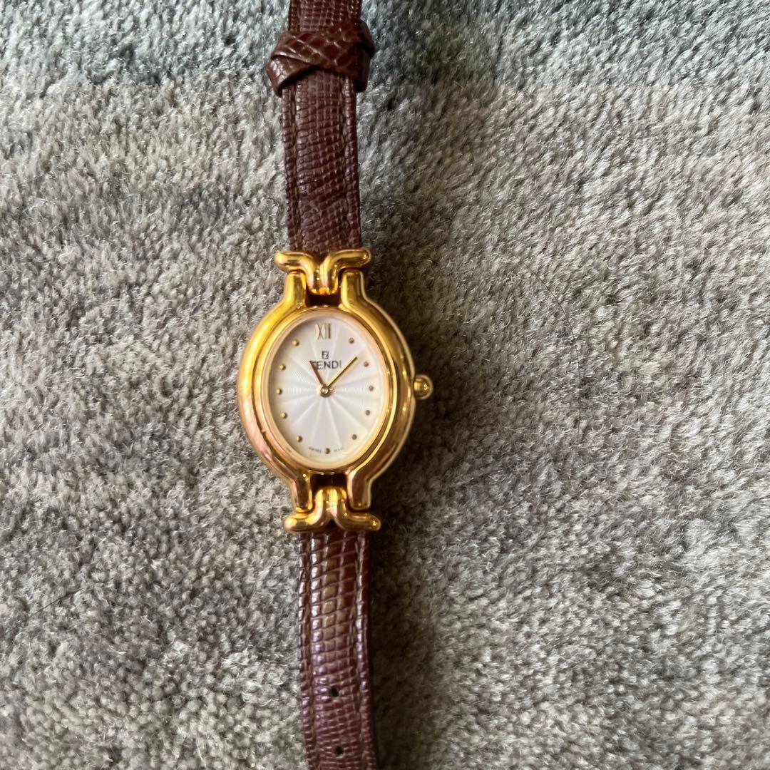 FENDIフェンディ腕時計茶ベルトのみ付属品なし電池交換済み