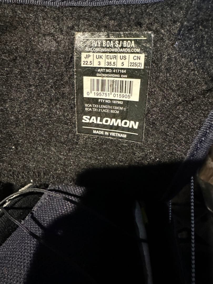 SALOMON サロモン IVY BOA SJ BOAアイビーボア 22.5cm