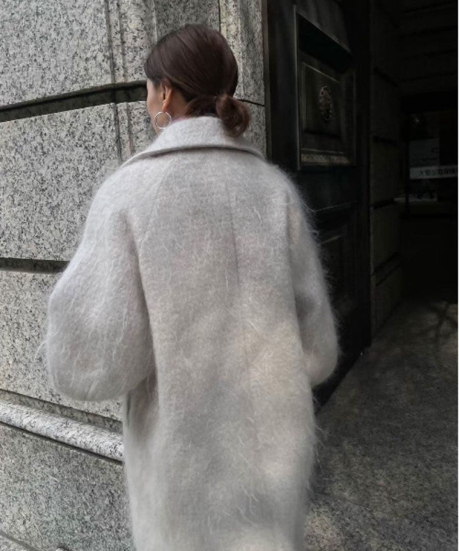 ジャケット・アウター Ameri)DEFORMATION COLLAR SHAGGY COAT