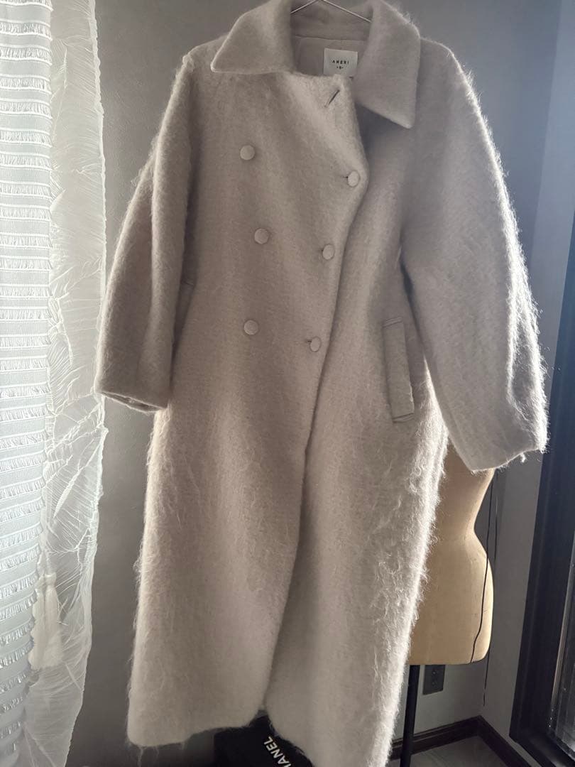 ジャケット・アウター Ameri)DEFORMATION COLLAR SHAGGY COAT