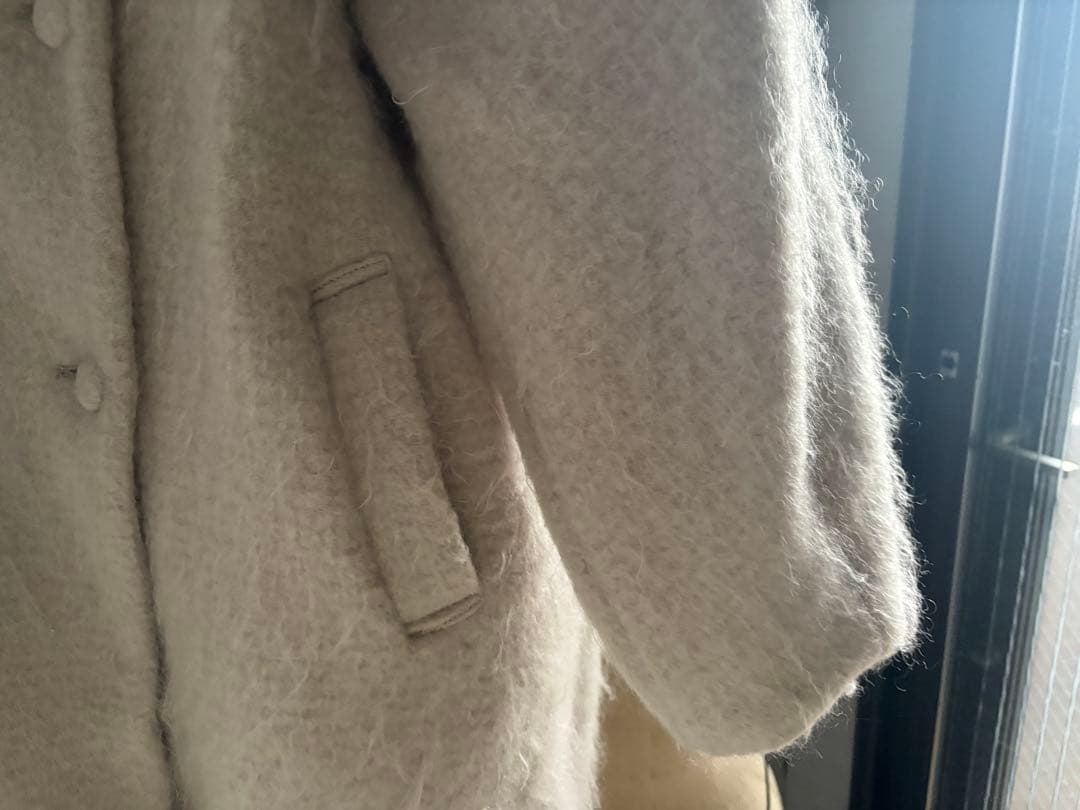 ジャケット・アウター Ameri)DEFORMATION COLLAR SHAGGY COAT