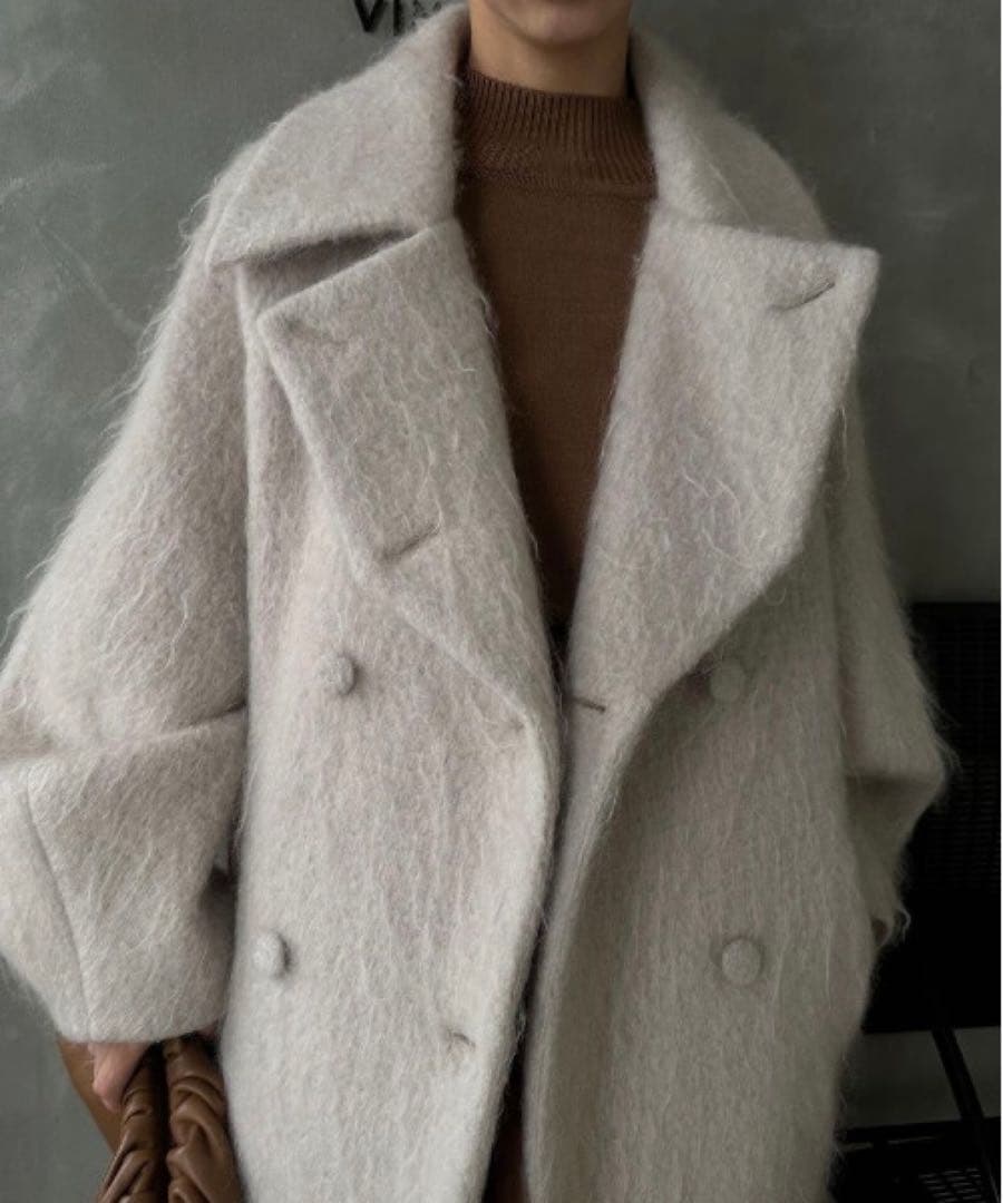 ジャケット・アウター Ameri)DEFORMATION COLLAR SHAGGY COAT