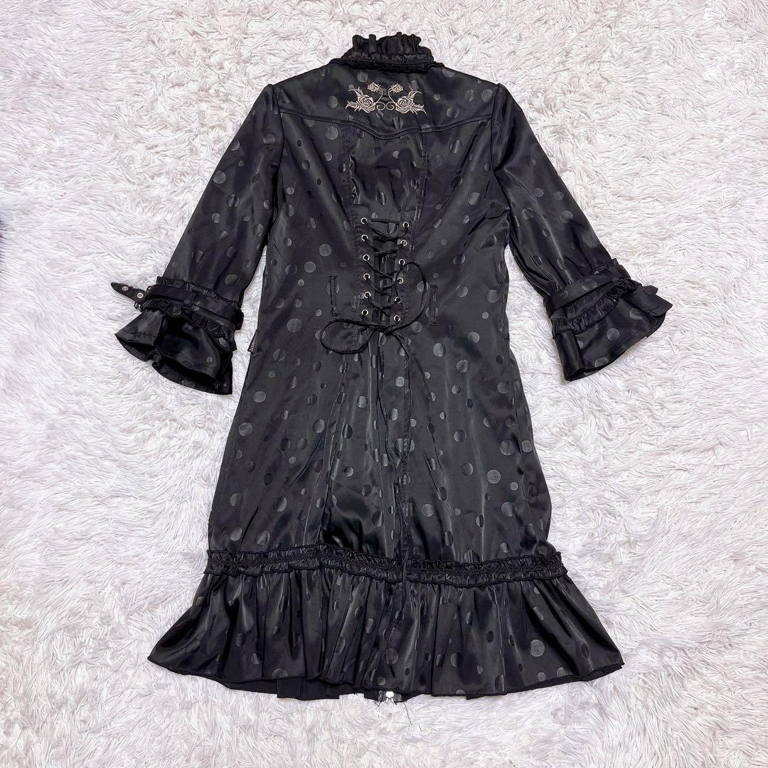 OZZ ONESTE ドット レース トレンチ コート ワンピース ハイネック