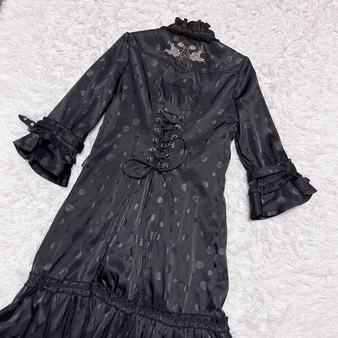 OZZ ONESTE ドット レース トレンチ コート ワンピース ハイネック