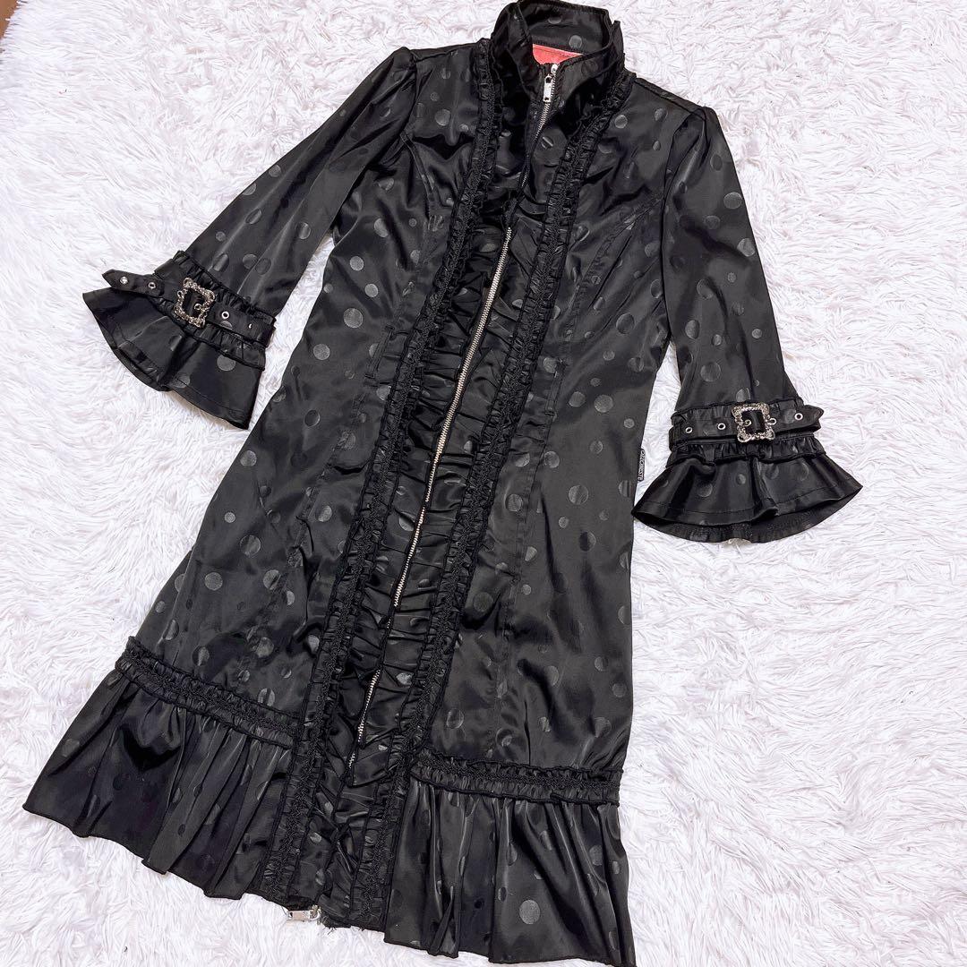 OZZ ONESTE ドット レース トレンチ コート ワンピース ハイネック