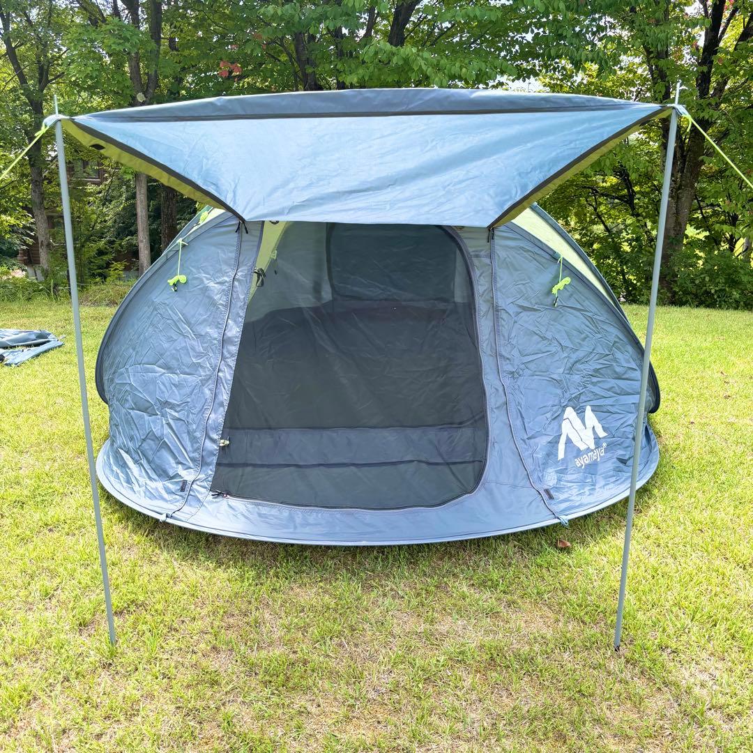 【良品】ayamaya ポップアップテント 4人〜6人用 カーキ ドーム型テント
