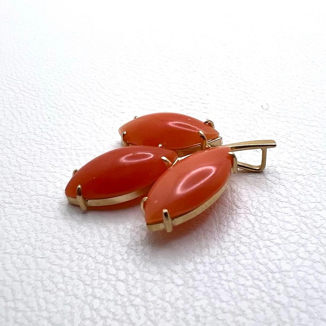 K18 ペンダントトップ　珊瑚　1.36 g