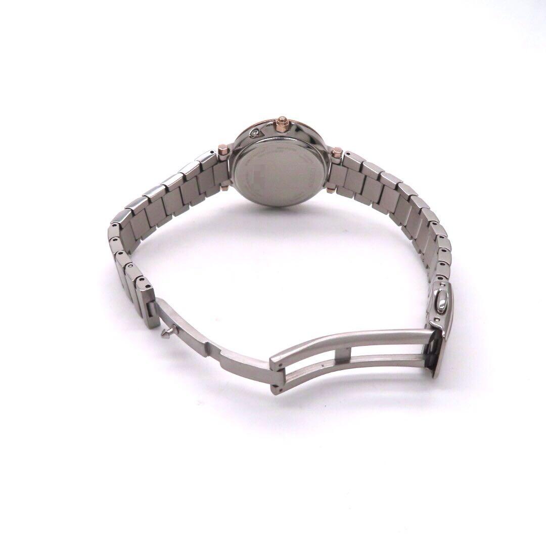 極美品 EC1015 53A クロスシー 電波ソーラー ダイヤ コンビ H246