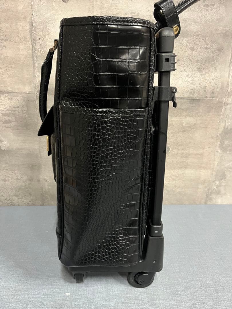 ☆【美品】SWANY スワニー クロコ調 4輪 キャリーバッグ ストッパー付