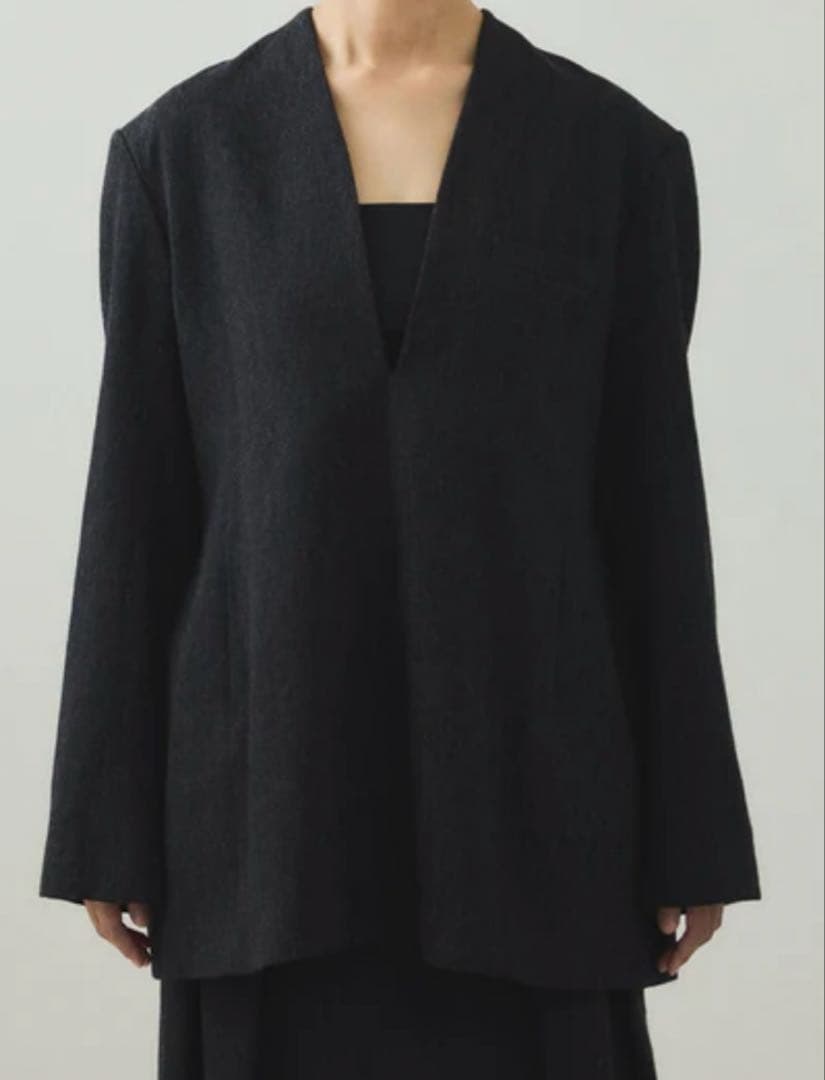 新品タグ付【EMOELLE】ウールコットンジャケットライクブラウス