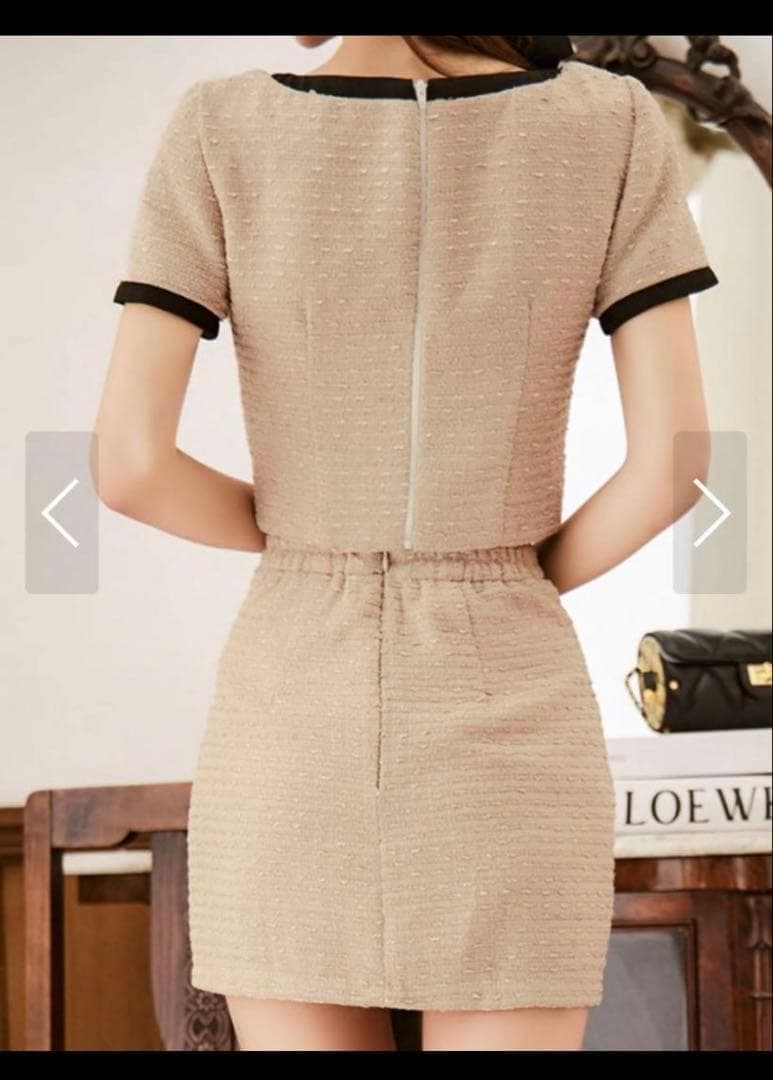 【Jewels】ジュエルズ バイカラーツイードセットアップ キャバドレス