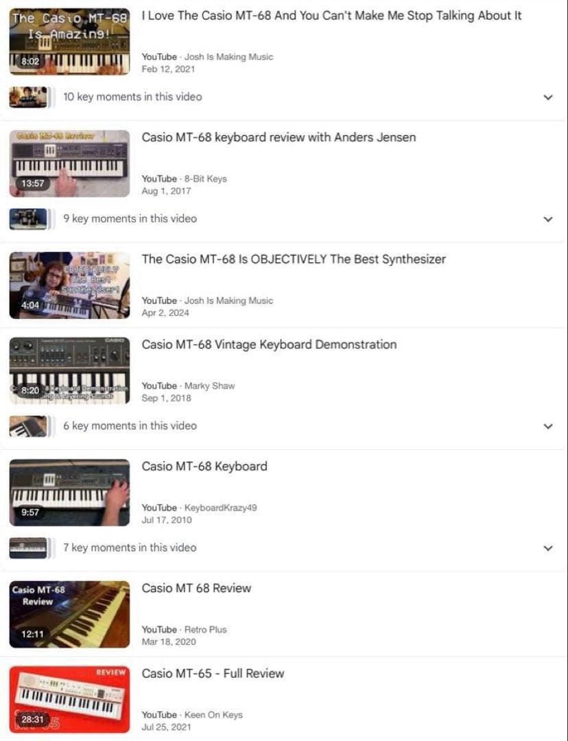 B*r様 Casio MT-68 (=MT-65)☆ビンテージシンセ☆1984年