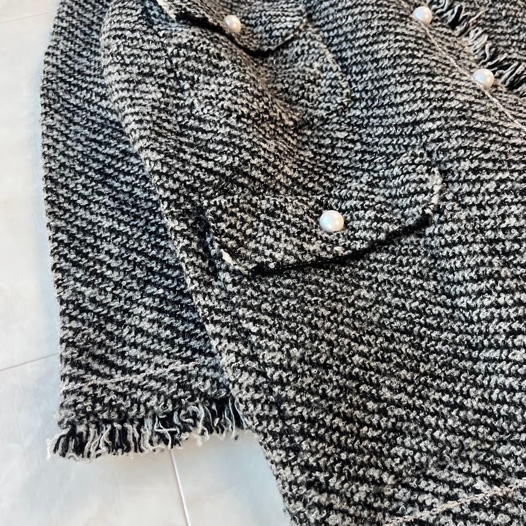 美品✨SLOBE IENA パールボタン ノーカラーツイードカーディガン