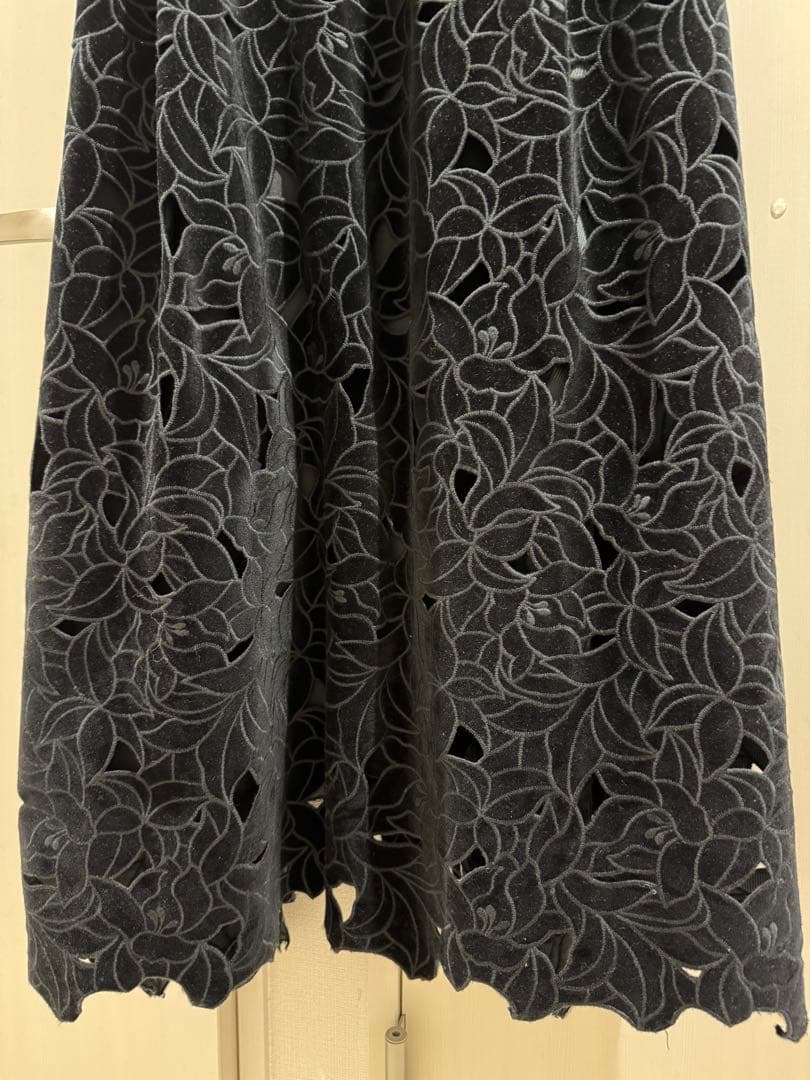 ベロアカットワークワンピース