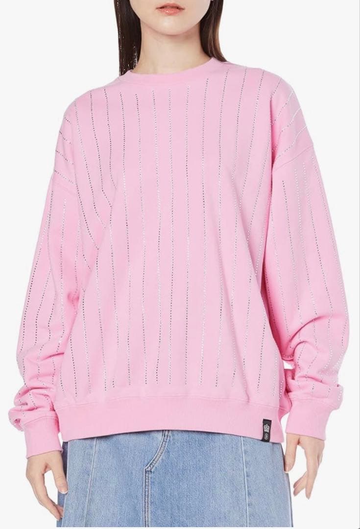 ダブルスタンダードクロージング　ストライプ ラインストーン　スウェット