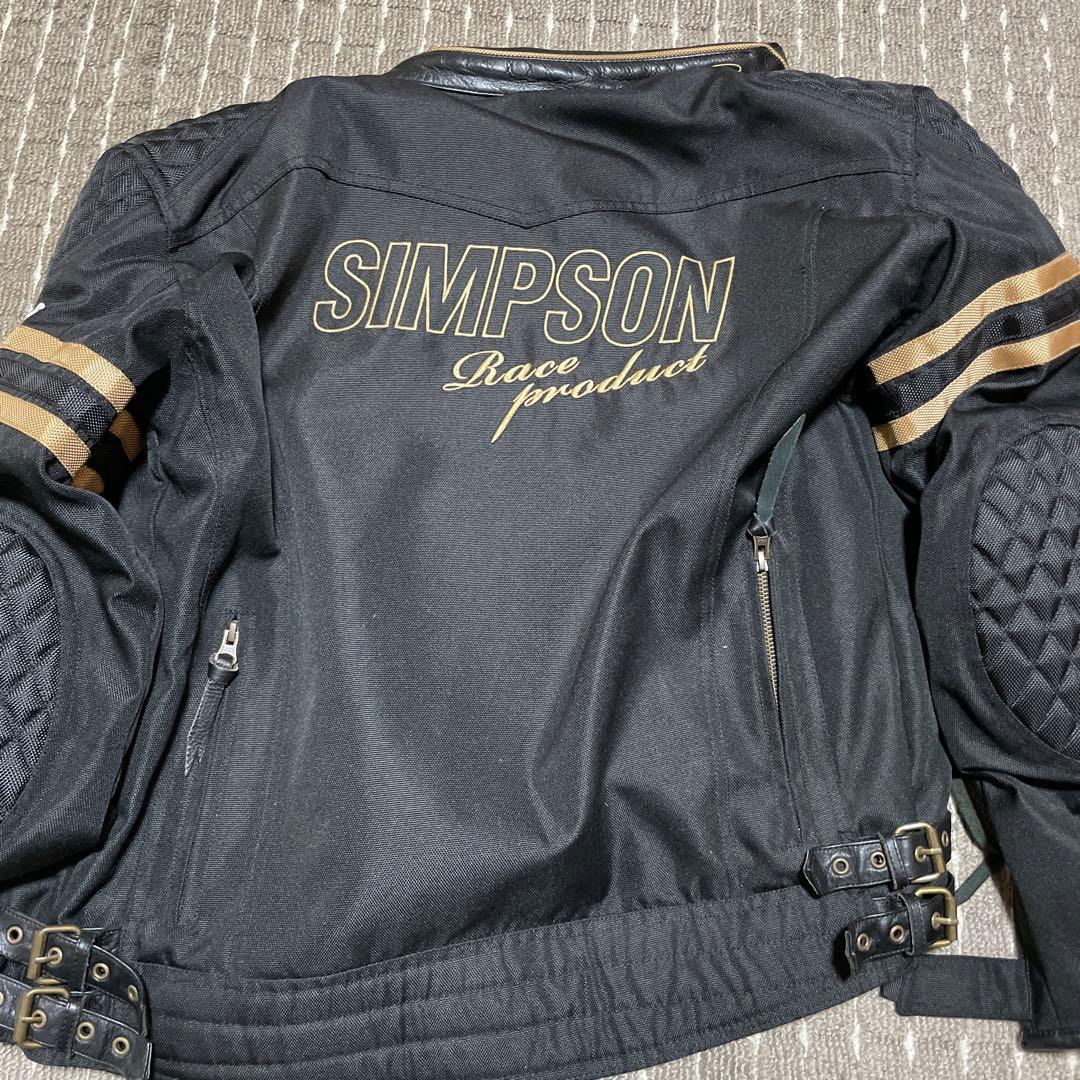 SIMPSON Lサイズ バイクジャケット 黒/金