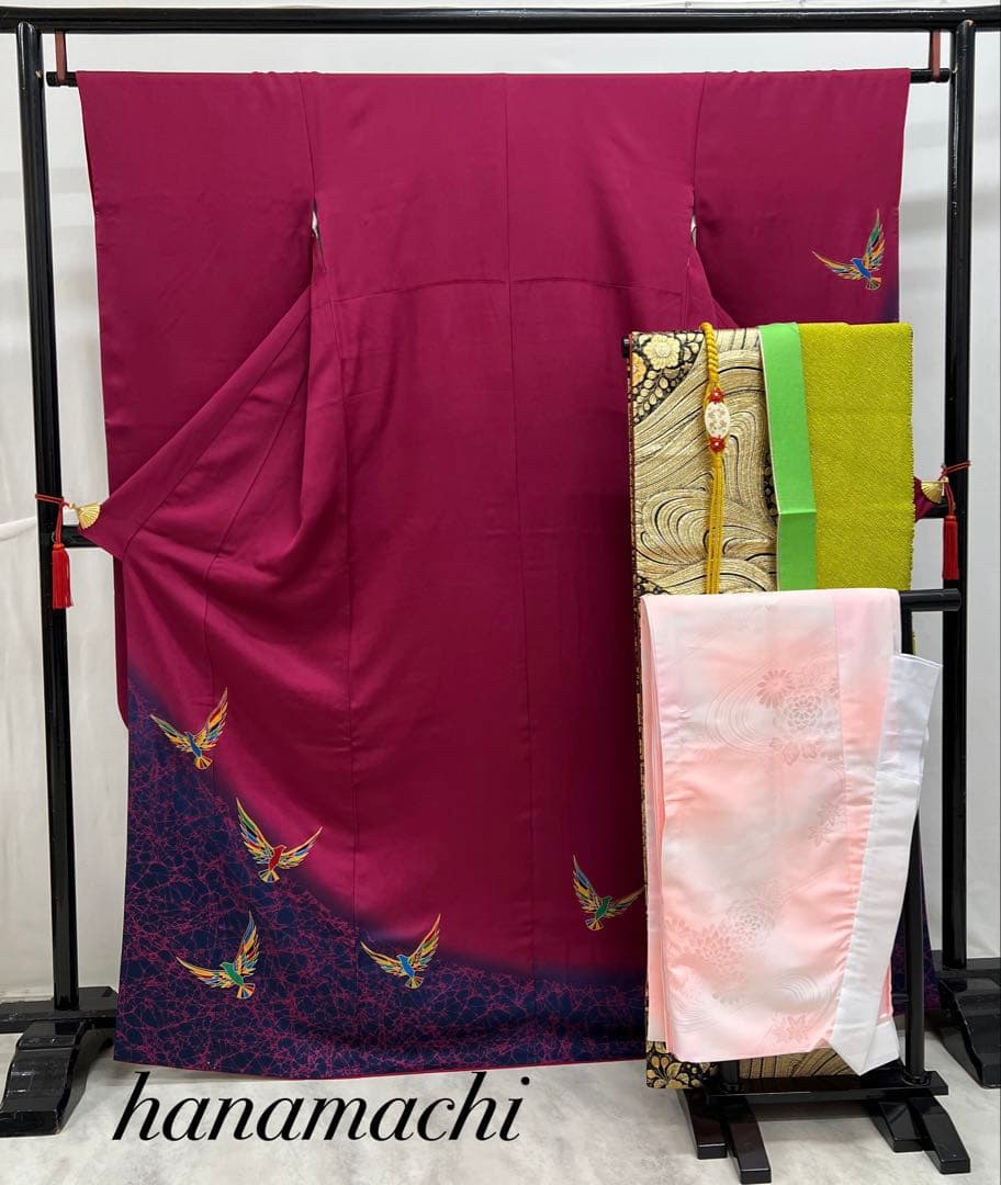 斎藤三才　作家物　金彩加工　振り袖　フルセット　長襦袢　成人式　全通袋帯　731