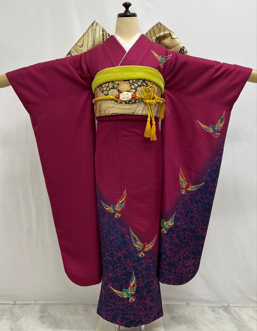 斎藤三才　作家物　金彩加工　振り袖　フルセット　長襦袢　成人式　全通袋帯　731