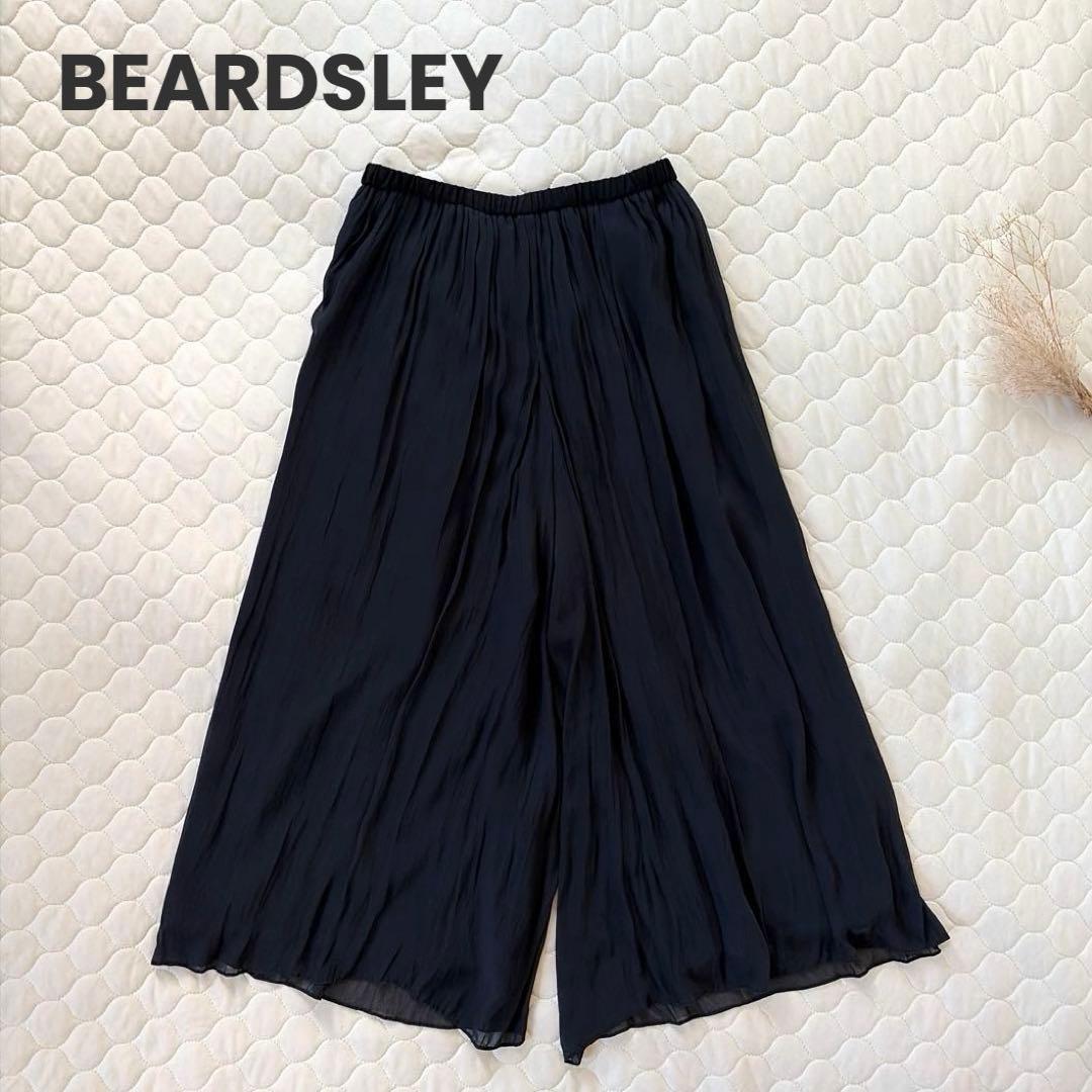 【24SS美品】BEARDSLEY シワシフォンギャザーパンツ　黒　サイズ2