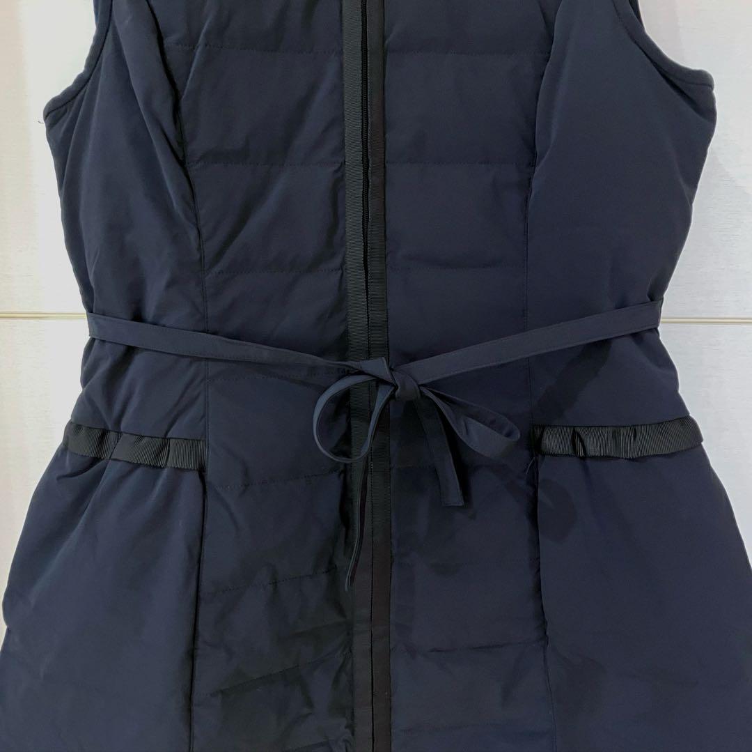 【美品】M'S GRACY ビーズワッペン カメリアチャーム ダウンベスト