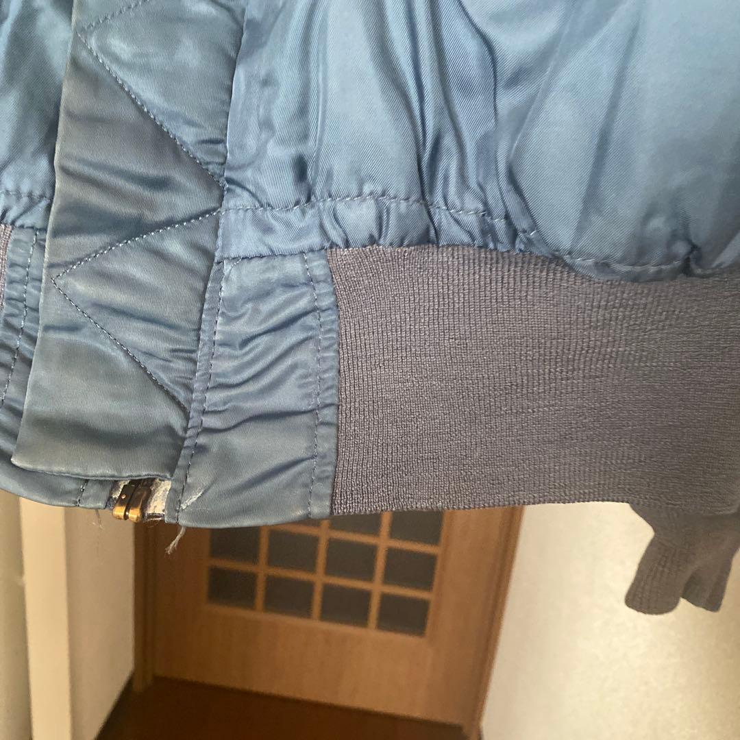 最終値下げ❣️古着USA製ネイビー MA-1 フライトジャケット ボア襟付き