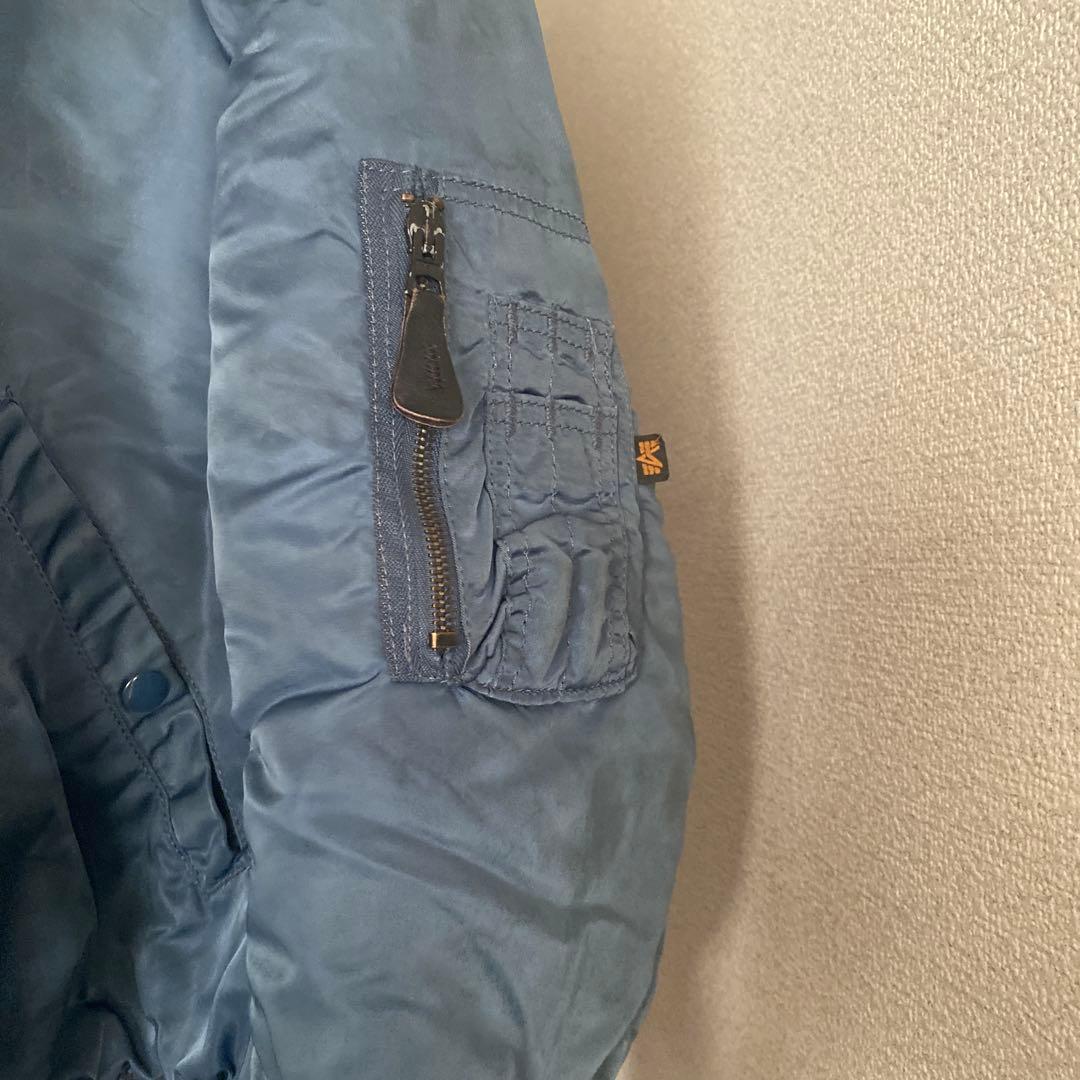 最終値下げ❣️古着USA製ネイビー MA-1 フライトジャケット ボア襟付き