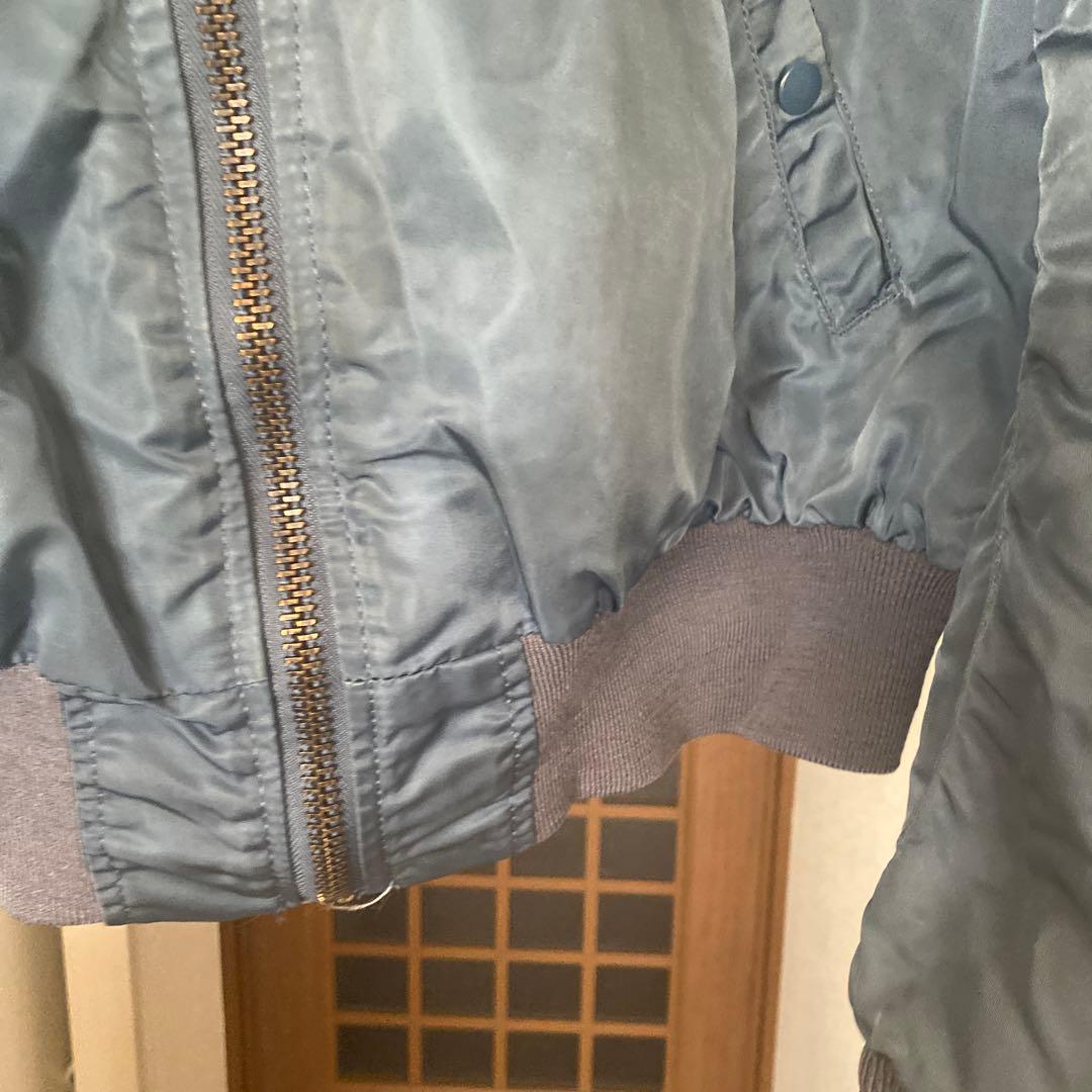 最終値下げ❣️古着USA製ネイビー MA-1 フライトジャケット ボア襟付き