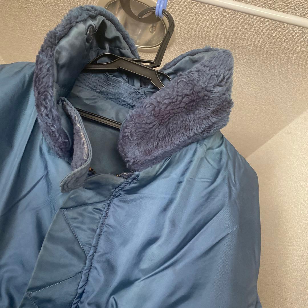 最終値下げ❣️古着USA製ネイビー MA-1 フライトジャケット ボア襟付き