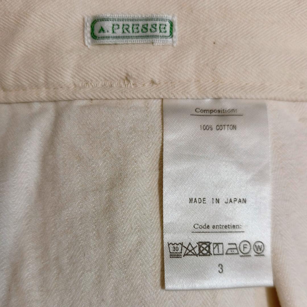a.presse USAF Hemmed Bottoms エクリュ サイズ3