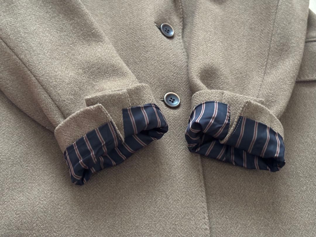 美品 ユニクロ イネス ツイードコート チェスターコート ブラウン XL